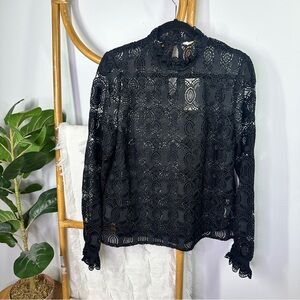 Boden Black Lace Blouse